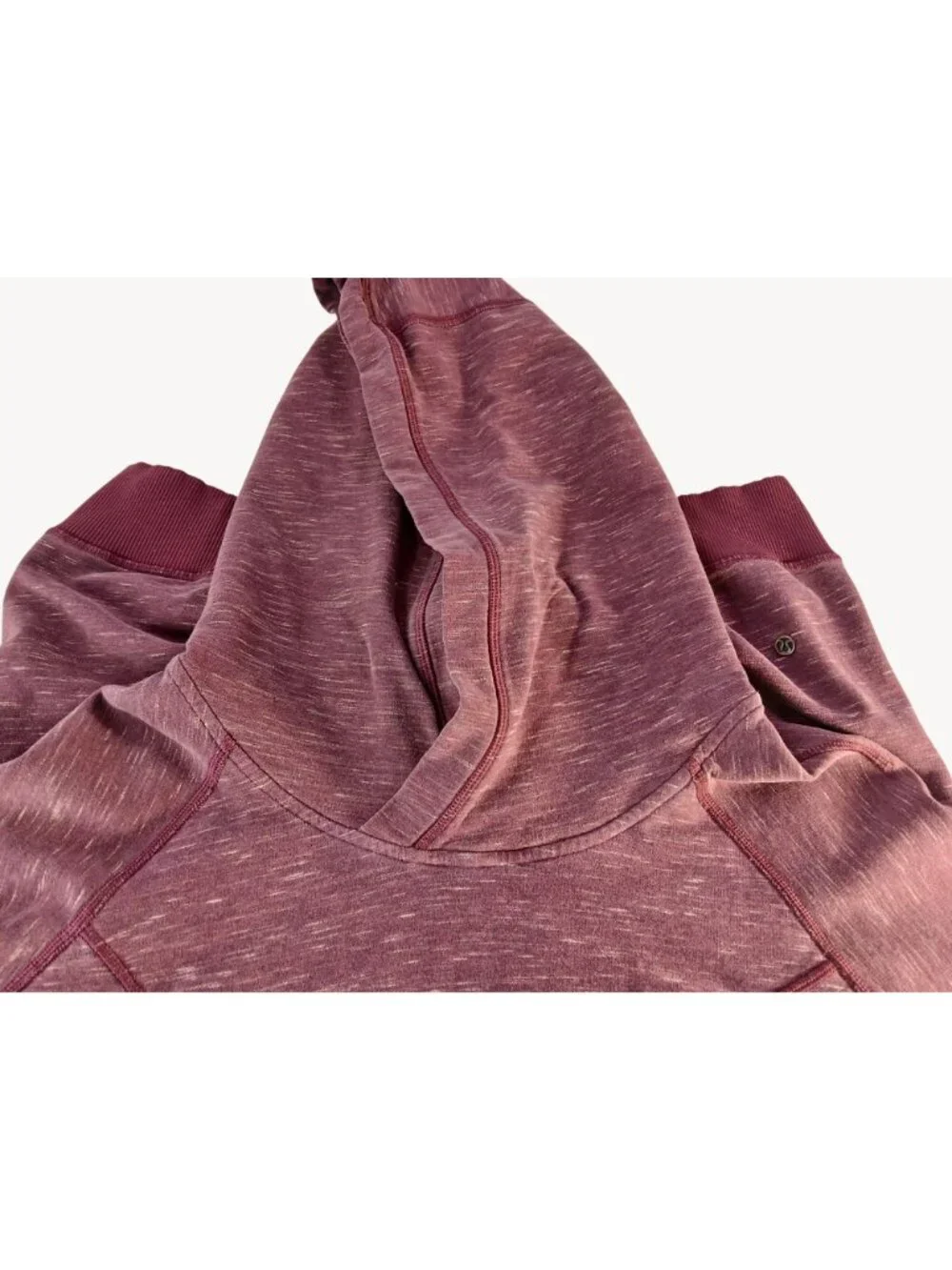 Lululemon Womens Burgundy Hoodie Om Roam Size 8 Heathered Berry Side Zippers - Picture 3 of 16